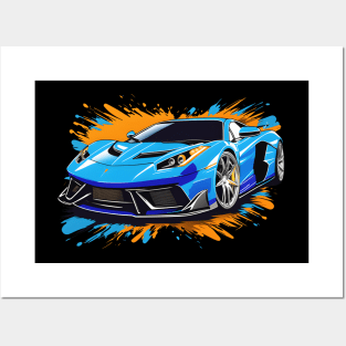 The Blue Sportscar Posters and Art